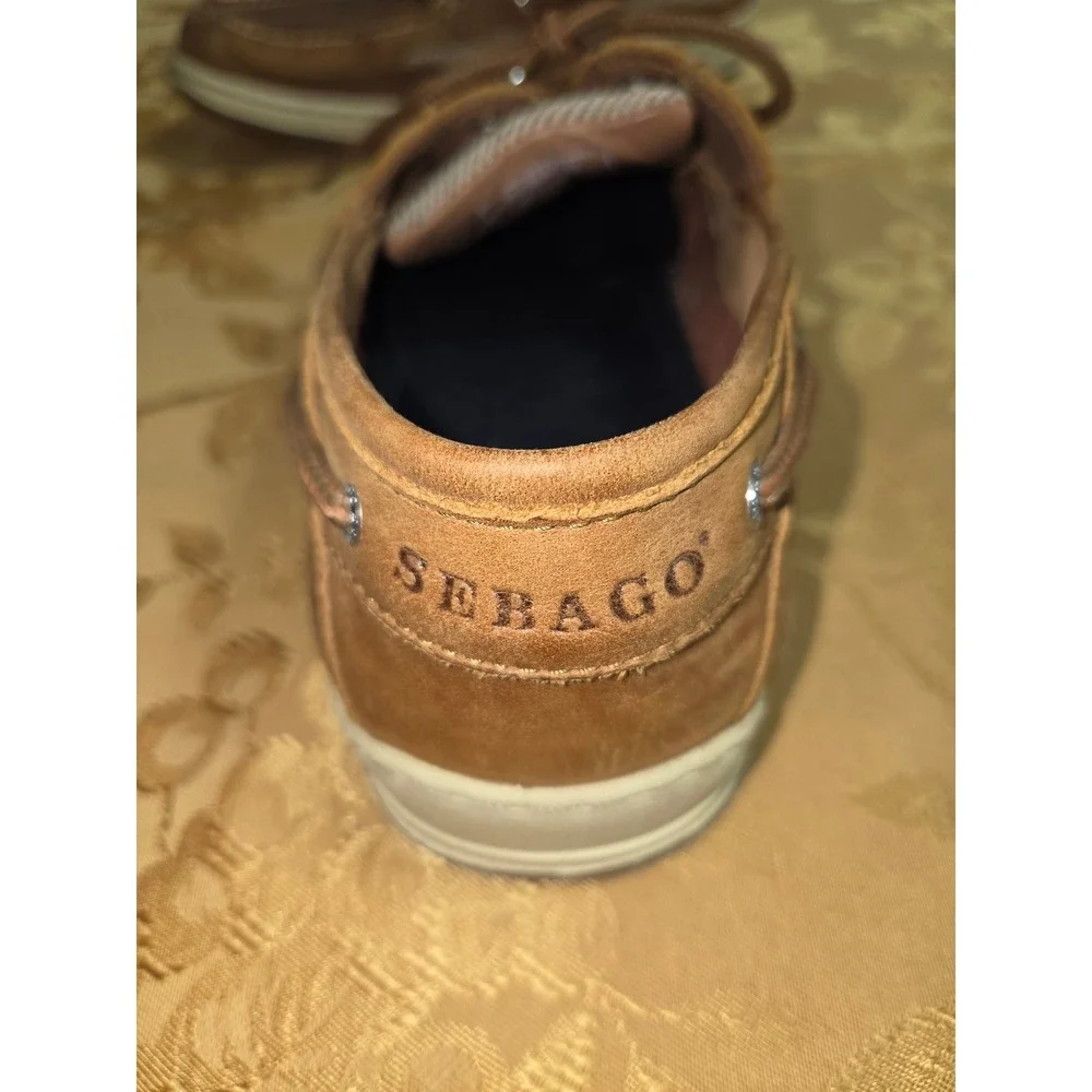 Sebago Clovehitch II Mens Brown Leather Mesh Boat Shoes 7000GE0 Size 10 M